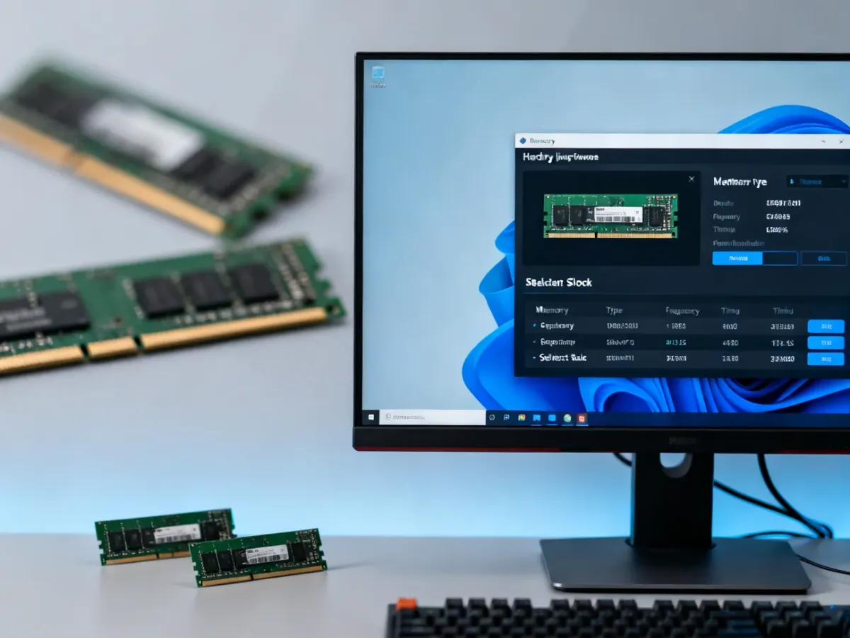 Program diagnostyczny pokazujący szczegółowe informacje o module RAM