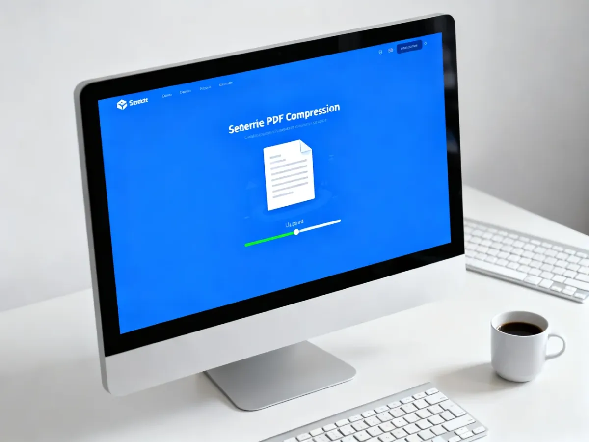 Ekran komputera z narzędziem online do kompresji pliku PDF